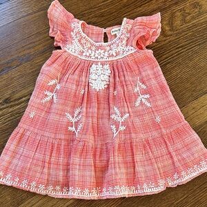 Roller Rabbit Pink Dress with White Embroidery